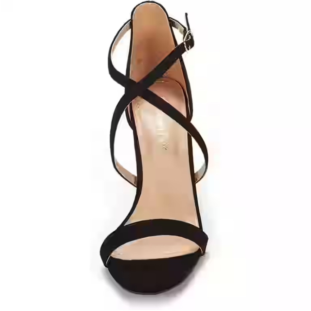 Dream Pairs Black Dolce High Heel, Ankle Strap, Open Toe, Sz 6.5